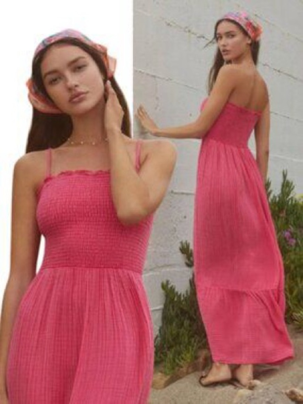 Anthropologie The Marisol Smocked Gauze Maxi Dress